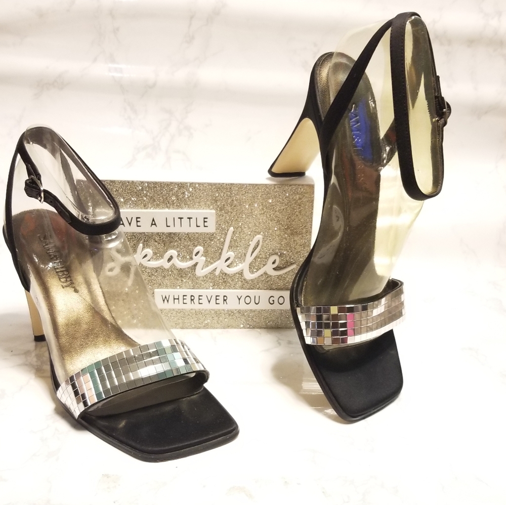 Sam & Libby Satin Metallic Sandals